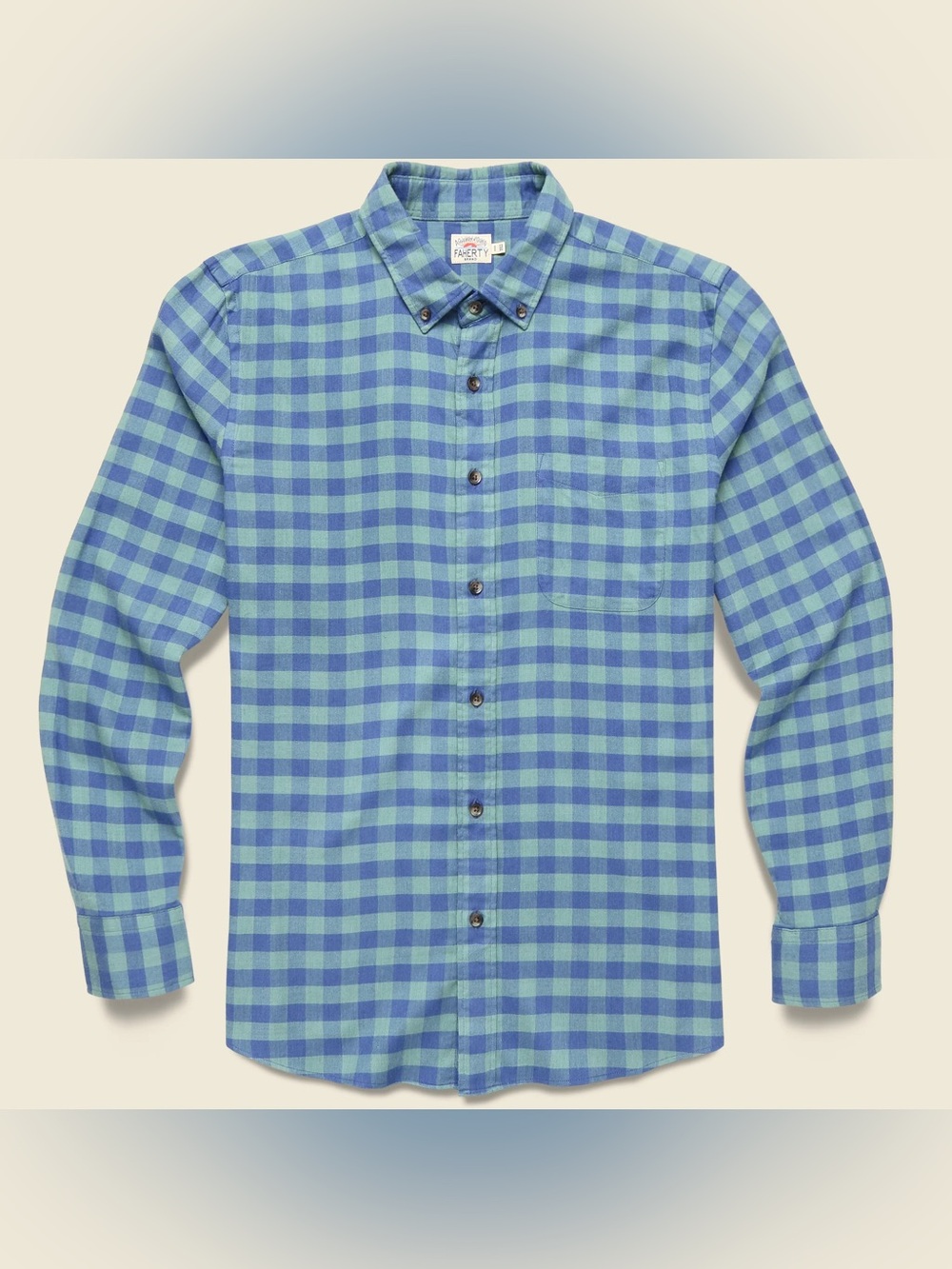 Faherty All Time Shirt - Moss Cove Gingham Size Large